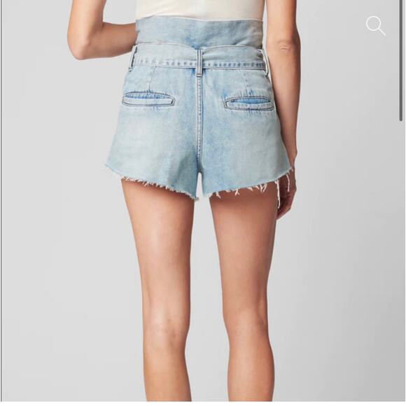 Blank NYC Caribbean Blue Shorts Front Tie Paperbag Jean Shorts Cut Off 30" - Picture 4 of 9